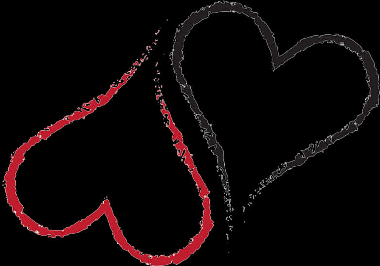 Abstract Redand Black Heart Art PNG