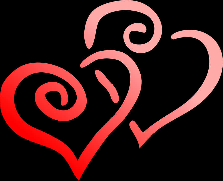 Abstract Redand Pink Heart Design PNG