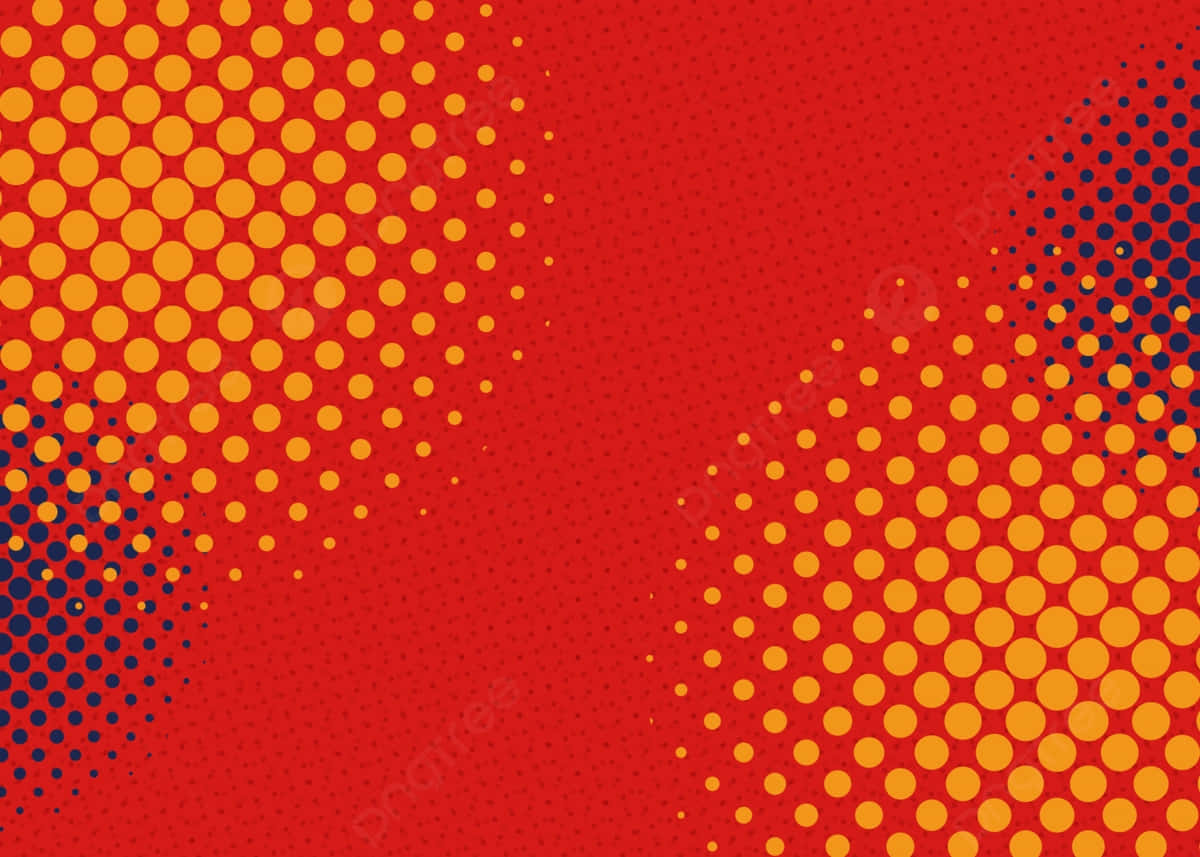 Abstract Redand Yellow Halftone Pattern Wallpaper