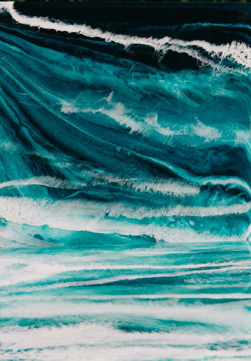 Abstract Resin Art Ocean Waves Wallpaper