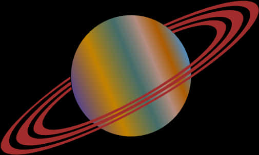 Abstract Ringed Planet Illustration PNG