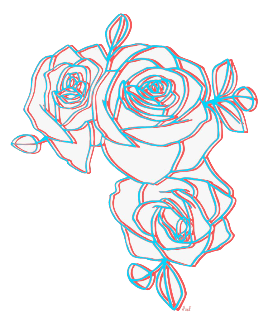 Abstract Rose Sketch Art PNG