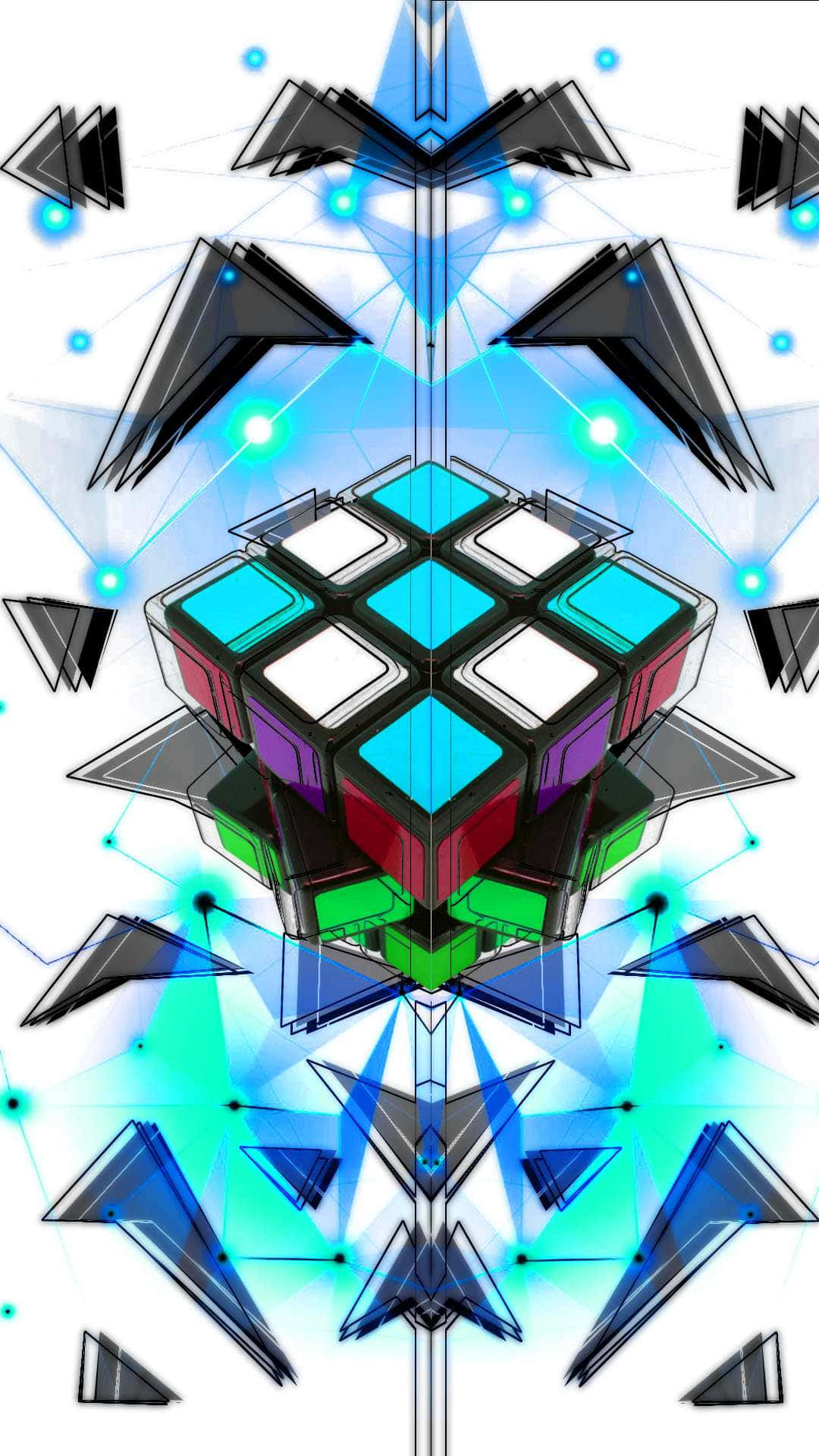 Abstract Rubiks Cube Artwork Wallpaper