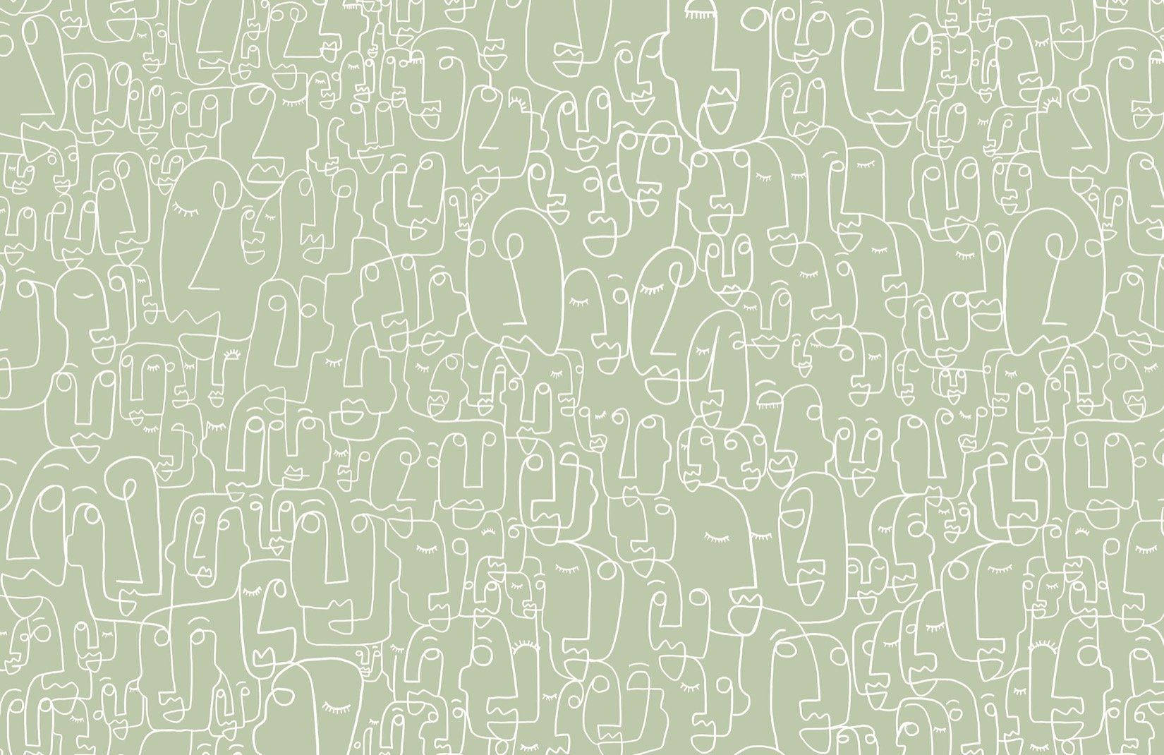 Abstract Sage Green Desktop Wallpaper