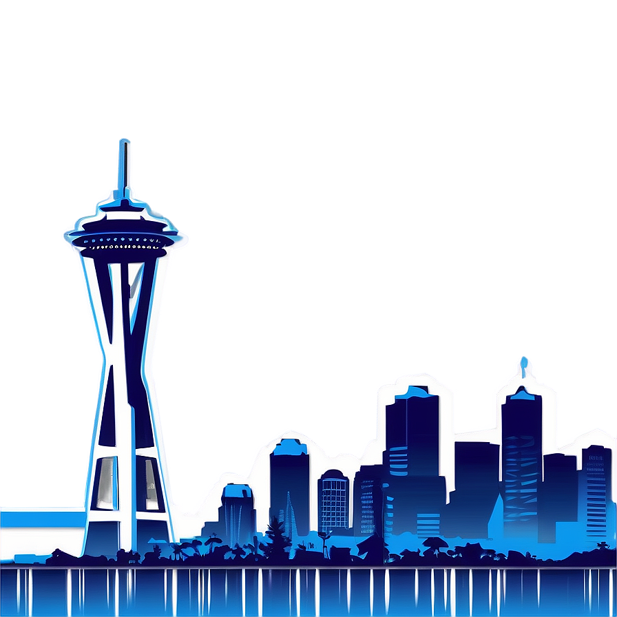 Abstract Seattle Skyline Graphic Png 16 PNG