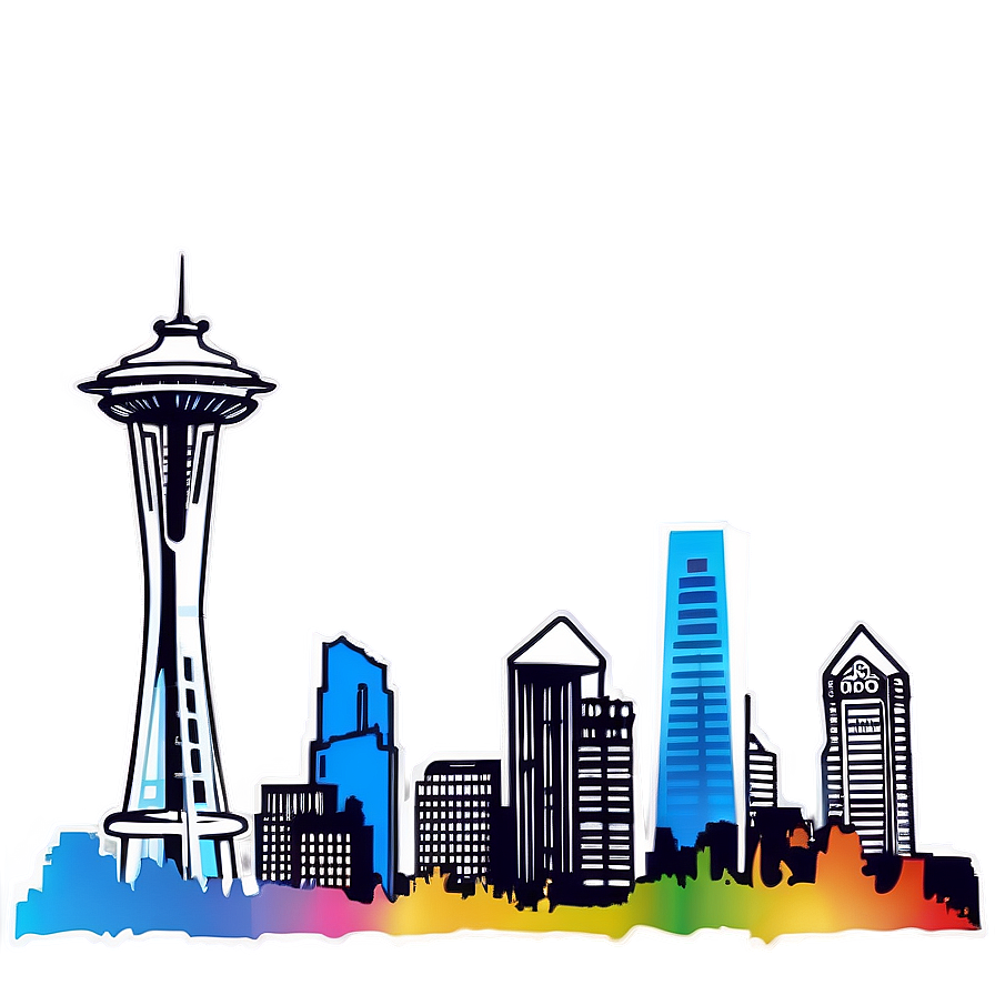 Abstract Seattle Skyline Graphic Png Vpi PNG