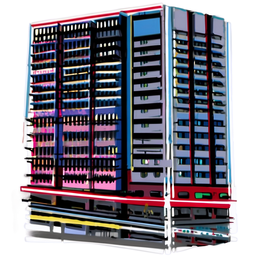 Abstract Server Rack Illustration PNG