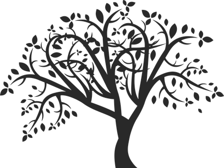 Abstract Silhouette Tree Graphic PNG