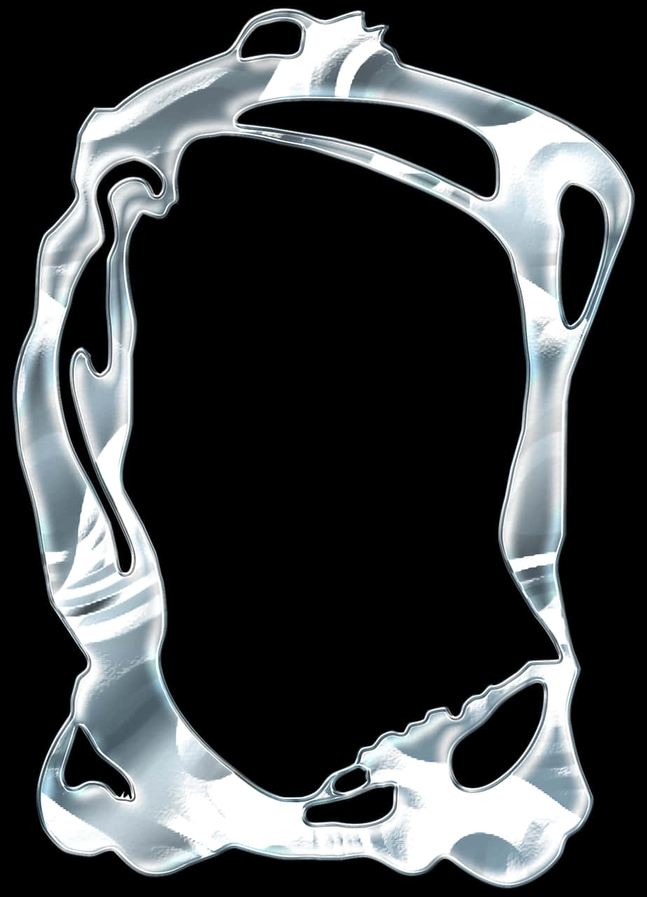 Abstract Silver Frame Design PNG