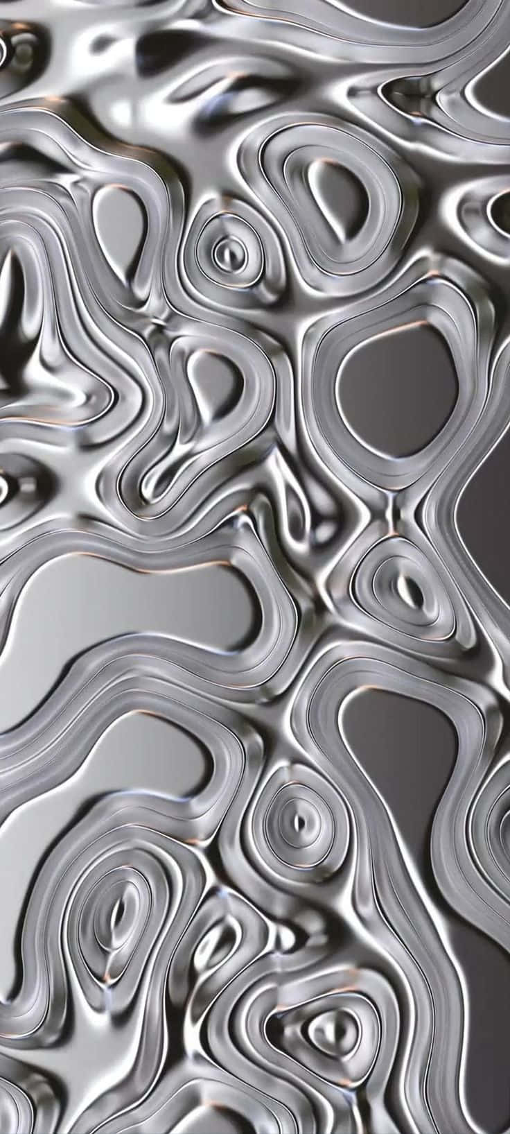 Abstract Silver Liquid Swirls Wallpaper