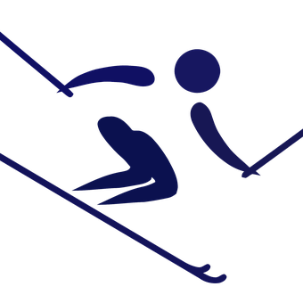 Abstract Skier Silhouette PNG