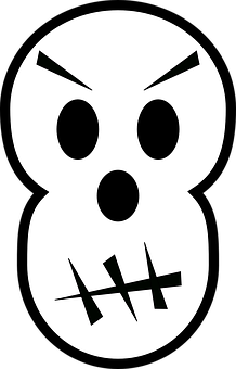 Abstract Skull Icon Blackand White PNG