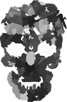 Abstract Skull Illusion Art PNG