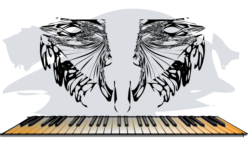 Abstract Skull Piano Keys Artwork PNG