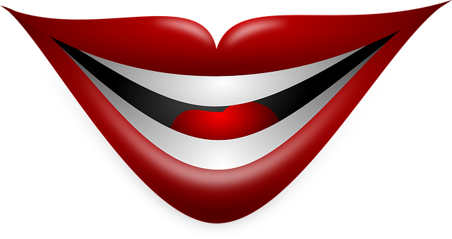 Abstract Smiling Lips Graphic PNG