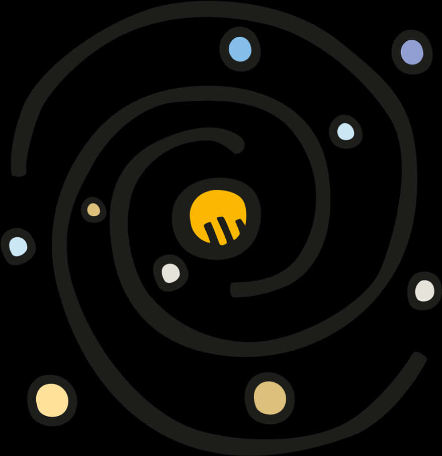 Abstract Solar System Graphic PNG