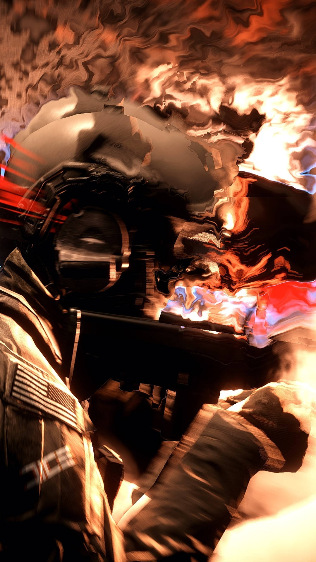 Soldado Abstrato Na Tela Do Telefone Em Battlefield 4. Papel de Parede