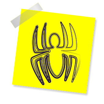 Abstract Spider Art Yellow Background PNG