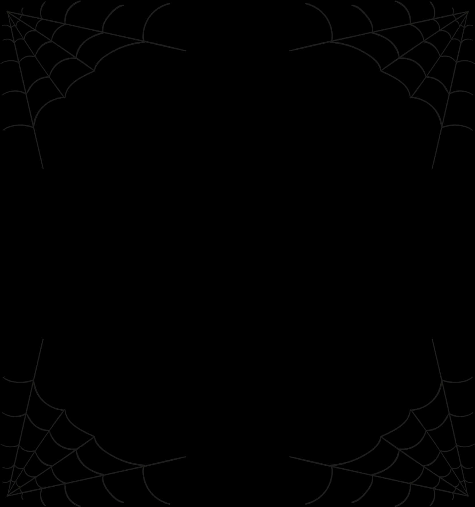 Abstract Spider Web Corners Design PNG