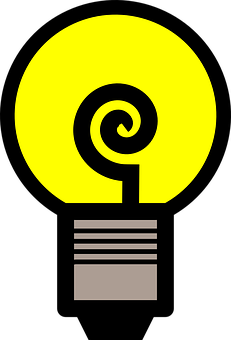 Abstract Spiral Lightbulb Graphic PNG