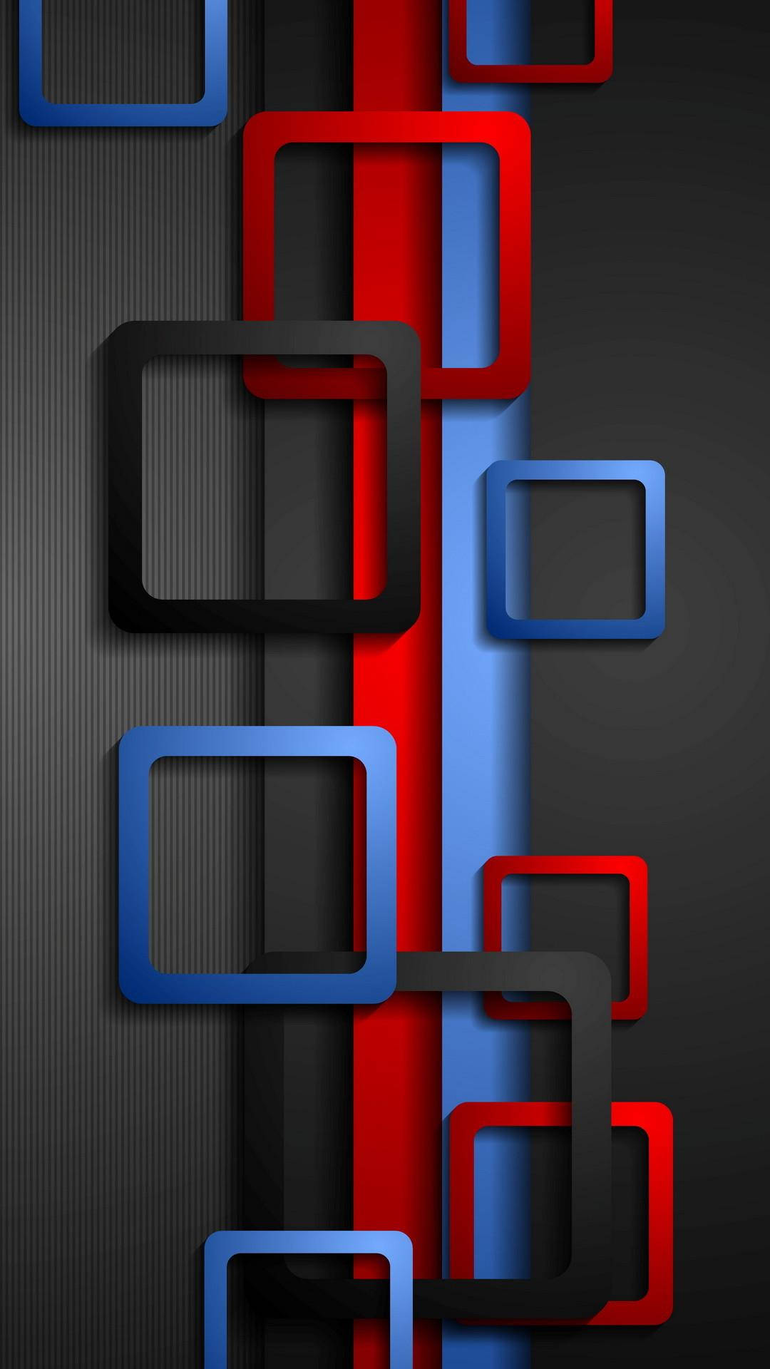 Abstract Square Outlines Mobile 3d