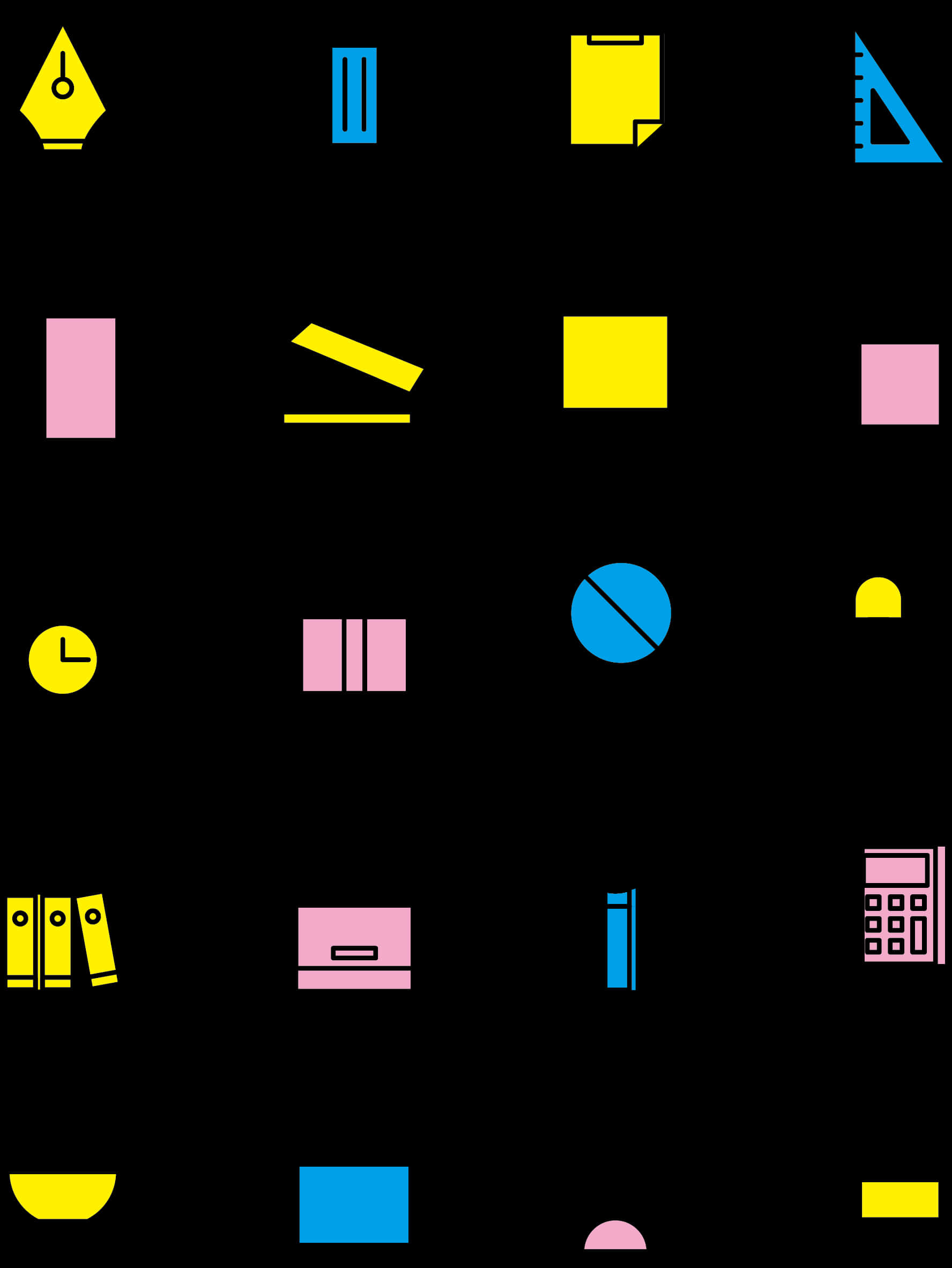 Abstract Stationery Icons Set PNG