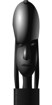 Abstract Statue Portrait Black Background PNG