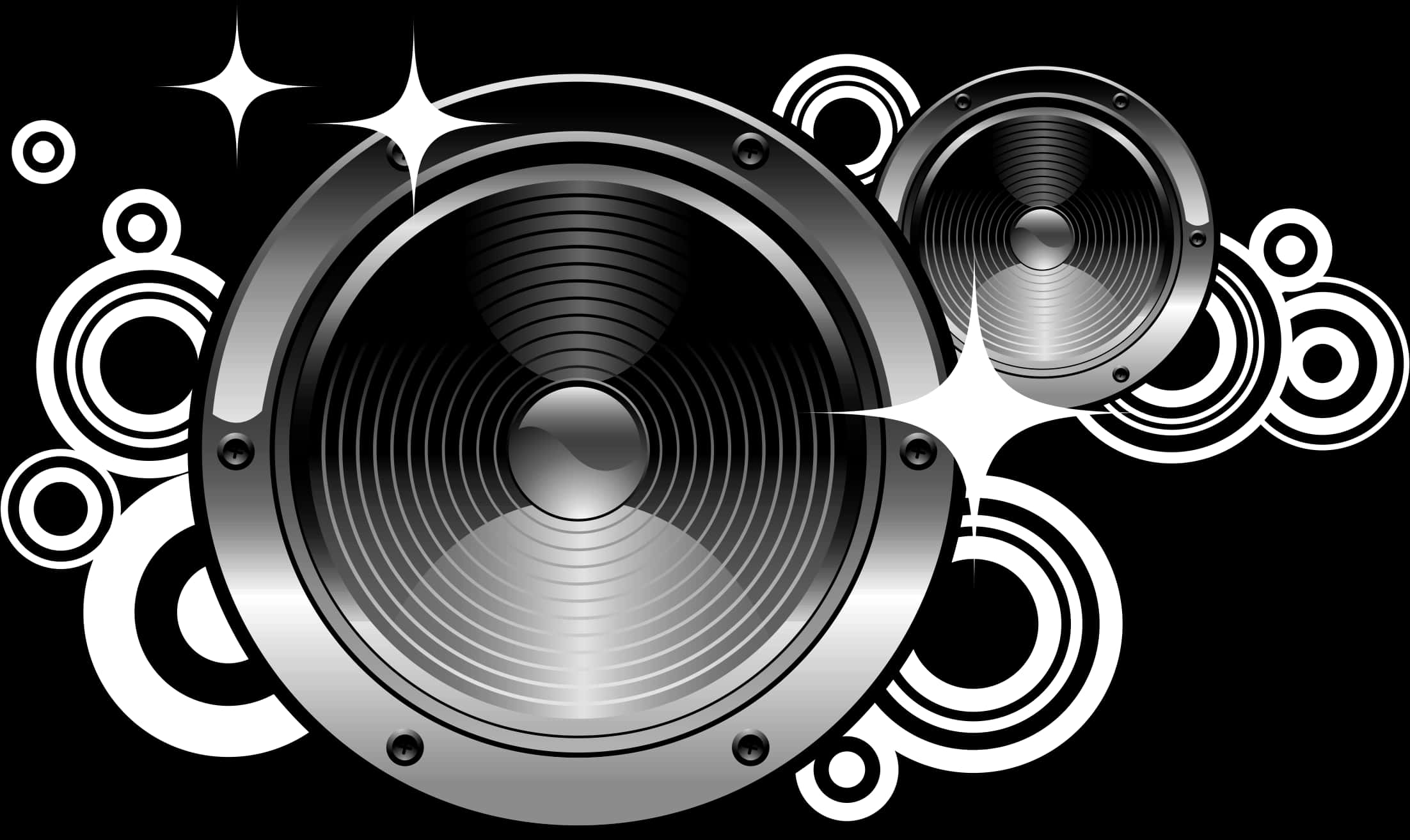 Abstract Stereo Speakers Vector PNG