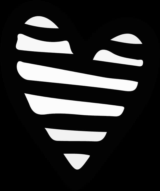 Abstract Striped Heart Art PNG