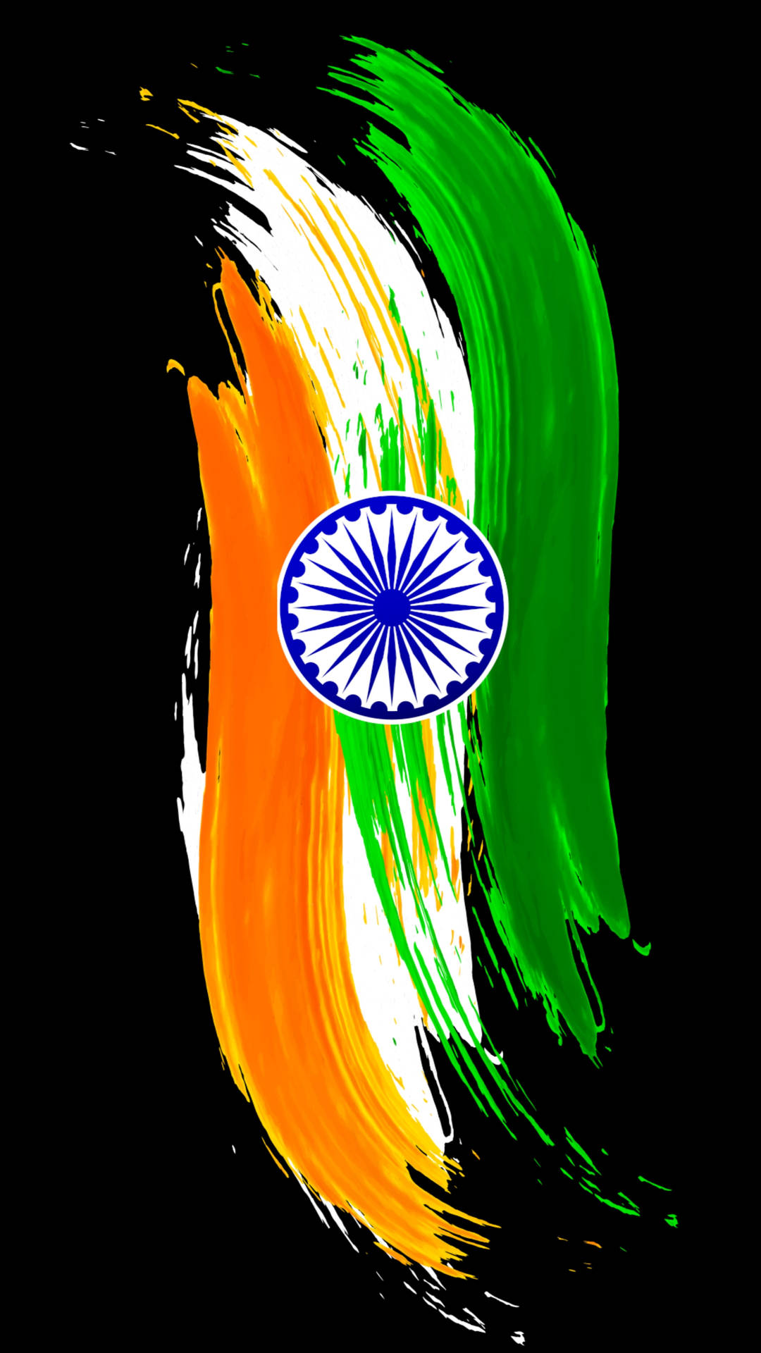 Abstract Strokes Indian Flag Mobile