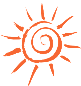 Abstract Sun Symbol Orangeon Black PNG