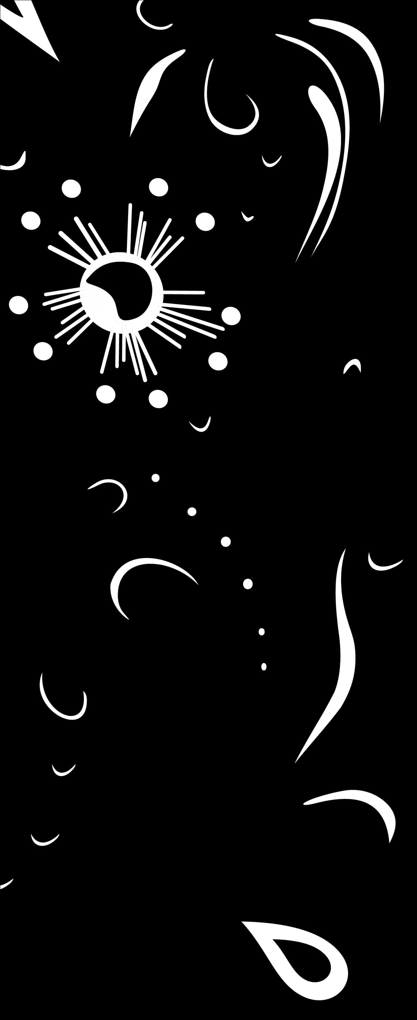 Abstract Sunand Swirls Black Background PNG