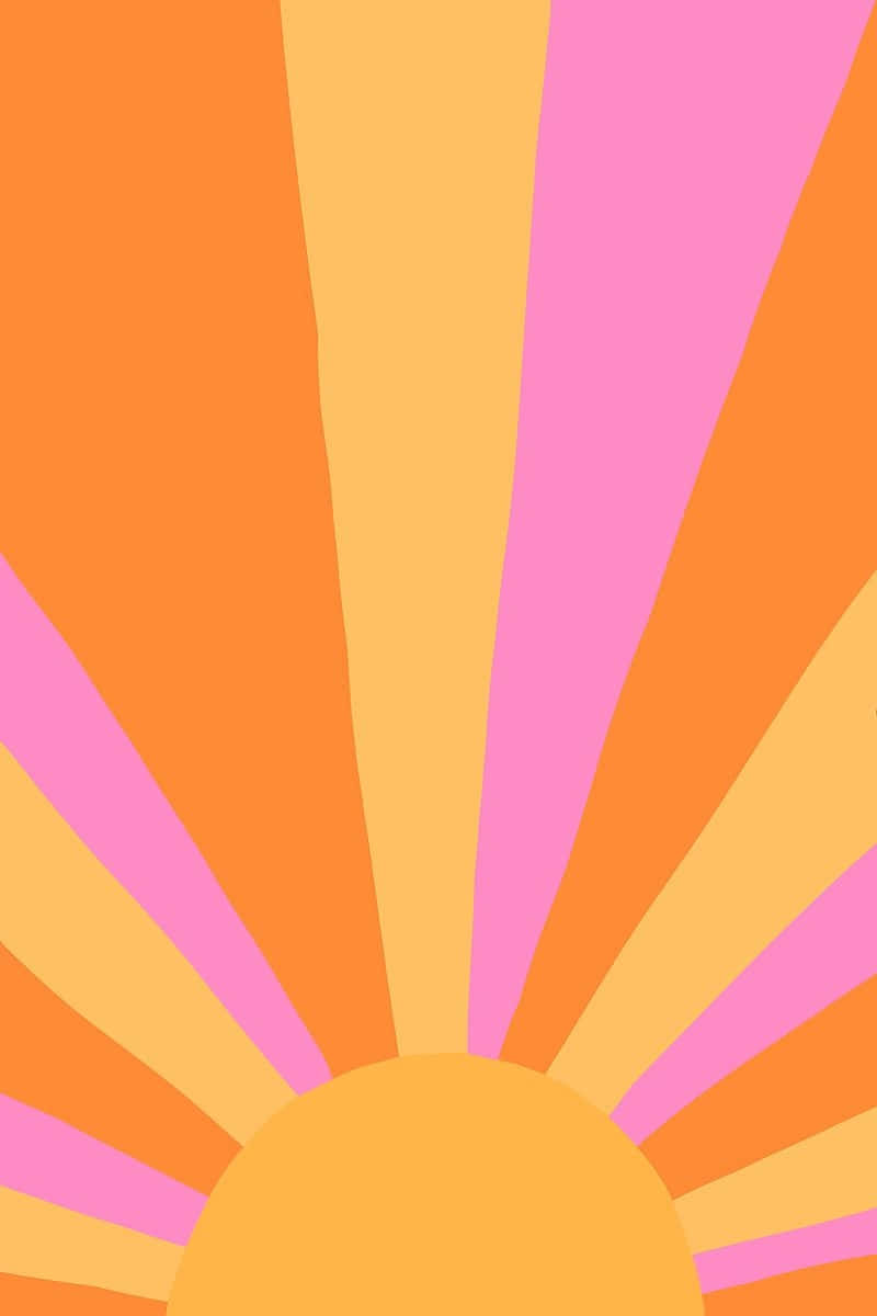 Abstract Sunburst Pink Orange Background Wallpaper