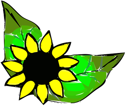 Abstract Sunflower Artwork PNG
