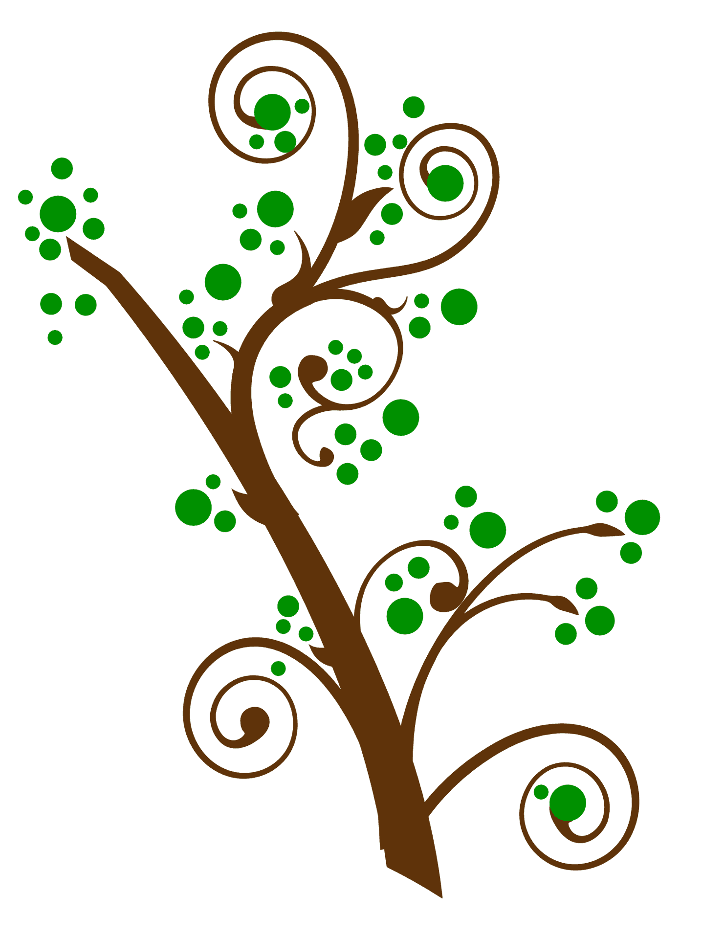 Abstract Swirl Tree Design PNG