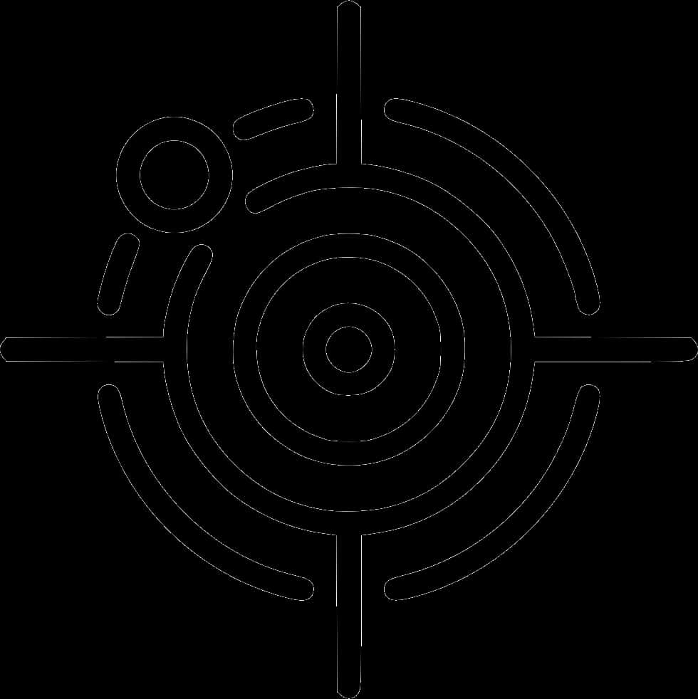 Abstract Target Design Blackand White PNG