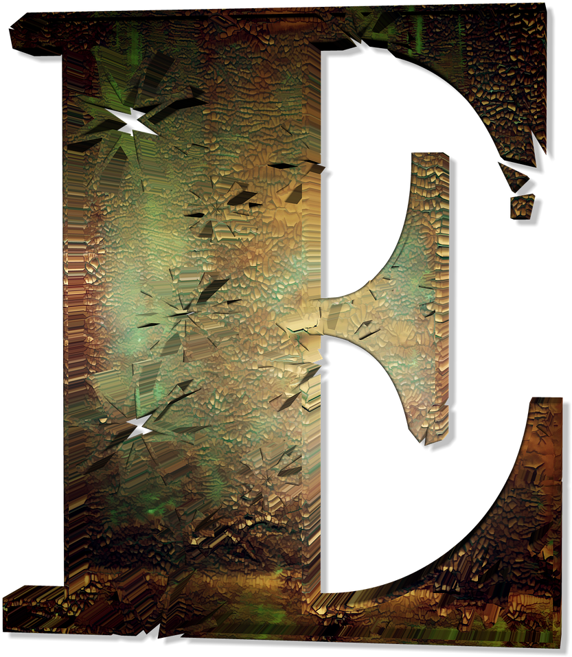 Abstract Textured Letter E PNG