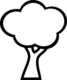 Abstract Tree Icon Blackand White PNG