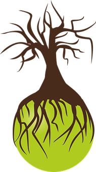 Abstract Tree Roots Design PNG