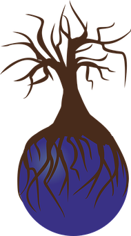 Abstract Tree Roots Design PNG