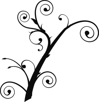 Abstract Tree Silhouette Black Background PNG