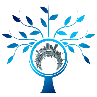 Abstract Treewith Gears Graphic PNG