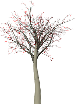 Abstract Treewith Red Lights PNG