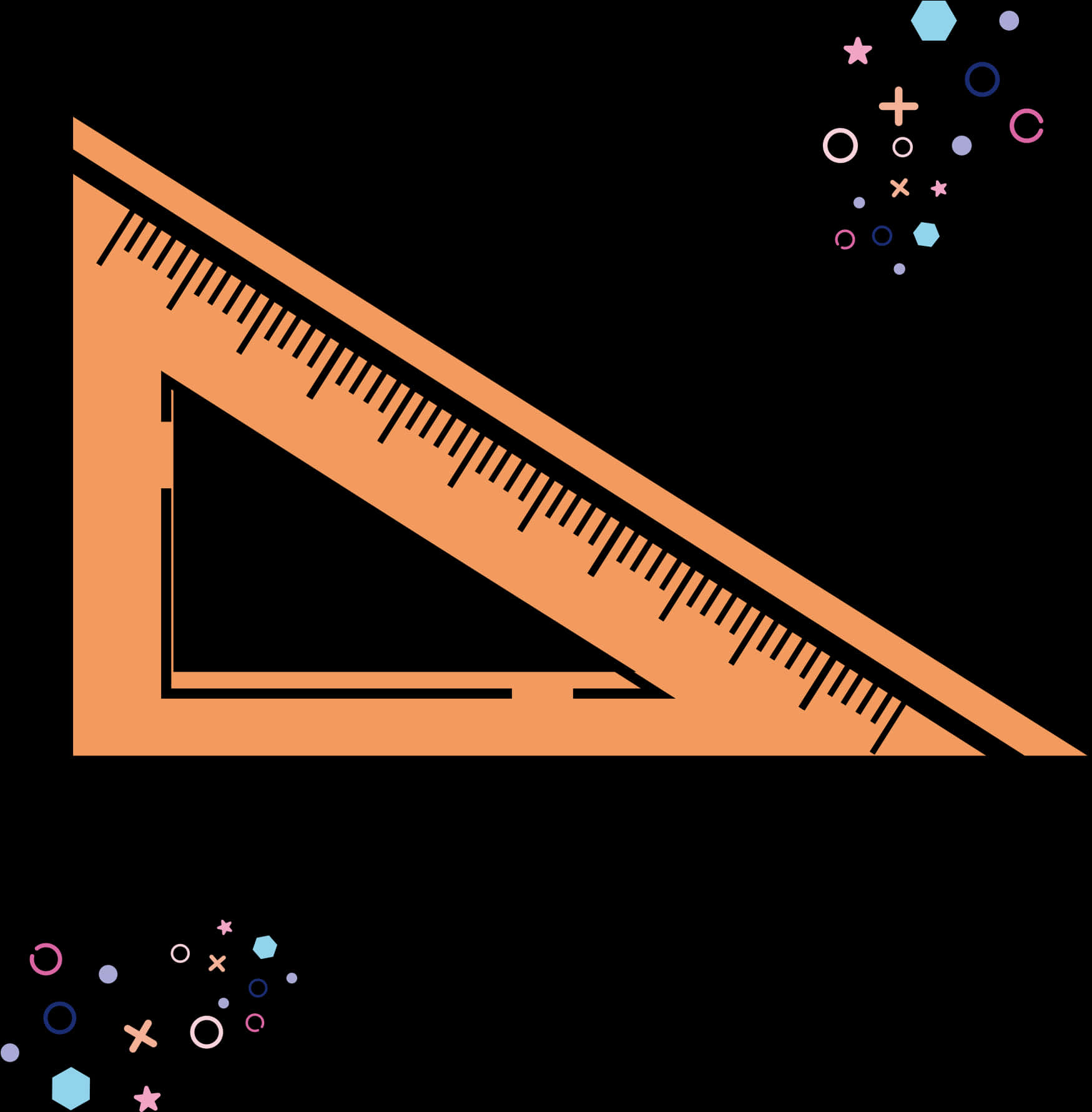 Abstract Triangle Ruler Design PNG