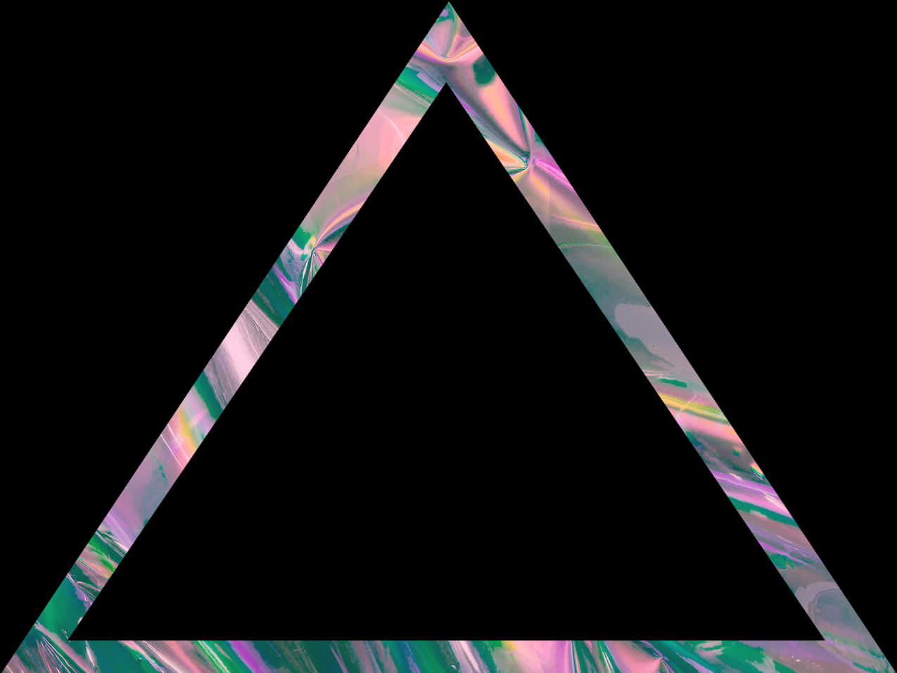 Abstract Triangular Holographic Design PNG