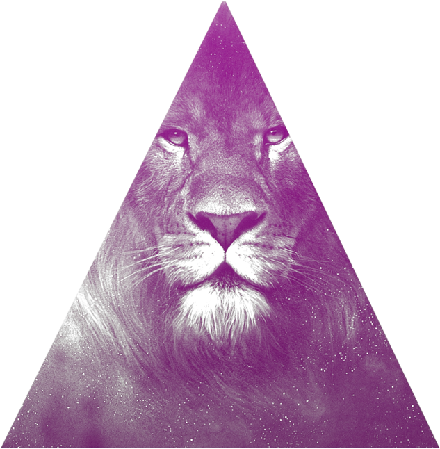 Abstract Triangular Purple Lion PNG