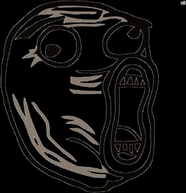Abstract Tribal Face Drawing PNG