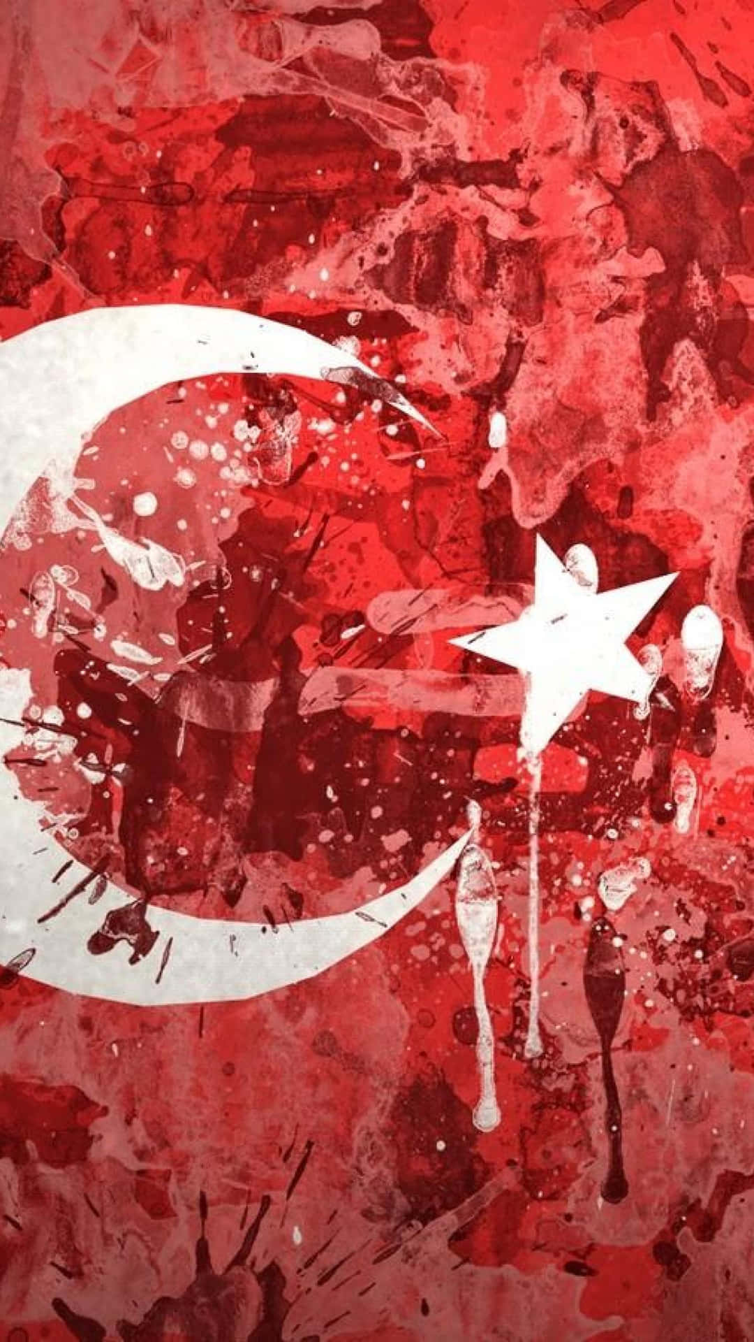 Abstract Turkish Flag Art Wallpaper