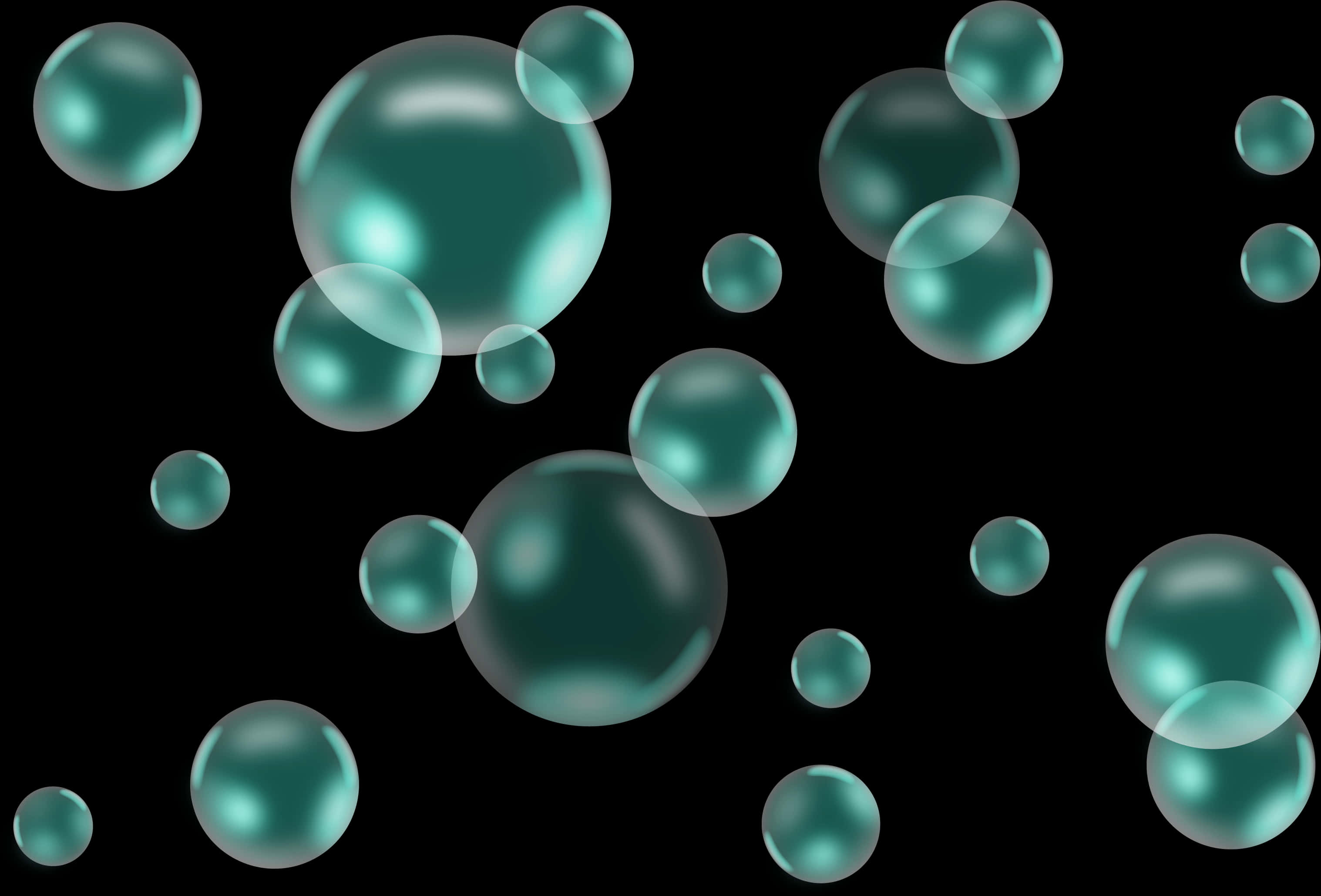 Abstract Turquoise Bubbles Background PNG