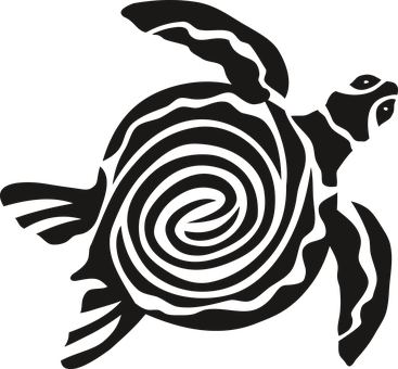 Abstract Turtle Silhouette Art PNG